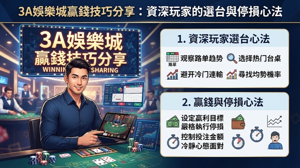 3A娛樂城贏錢技巧分享：資深玩家的選台與停損心法