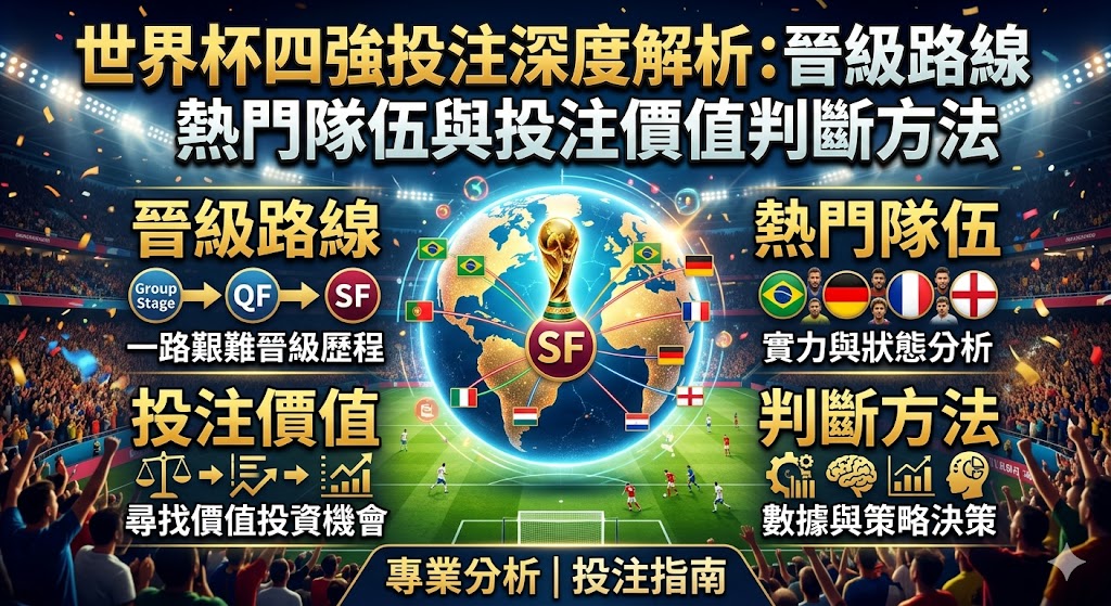 世界杯四強投注深度解析：晉級路線、熱門隊伍與投注價值判斷方法