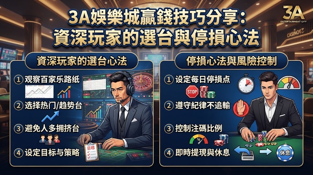 3A娛樂城贏錢技巧分享：資深玩家的選台與停損心法